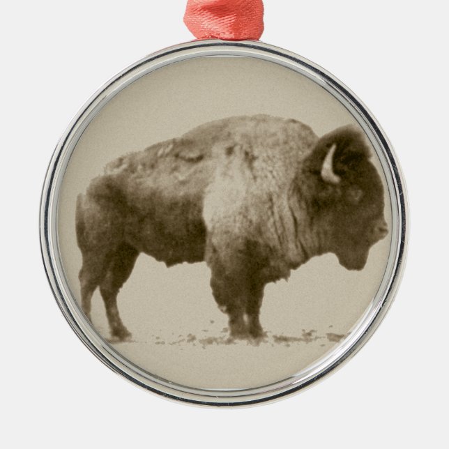 Plains Bison Metal Tree Decoration (Front)