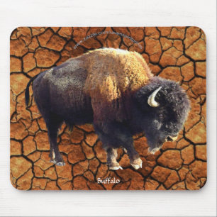 Plains Buffalo, Rustic Earth Wildlife Art Mousepad