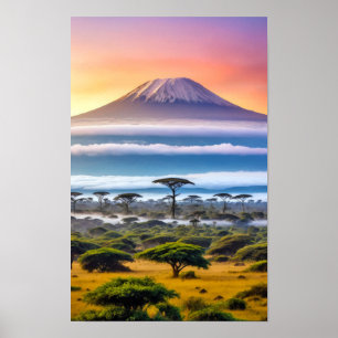 Plains Nature Savannah Outdoors Landscape Calm Art Poster