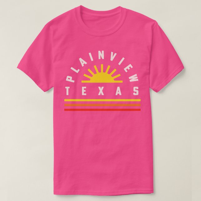 Plainview Texas Retro Vintage Stripes Sunset T-Shirt (Design Front)