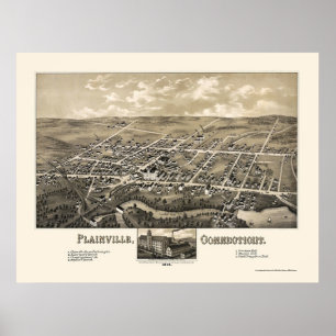 Plainville, CT Panoramic Map - 1878 Poster