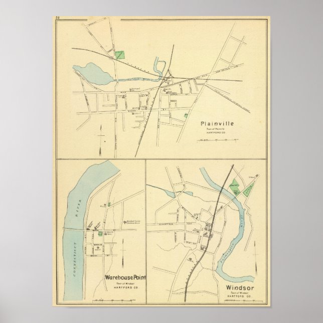 Plainville, Warehouse Pt, Windsor Poster (Front)