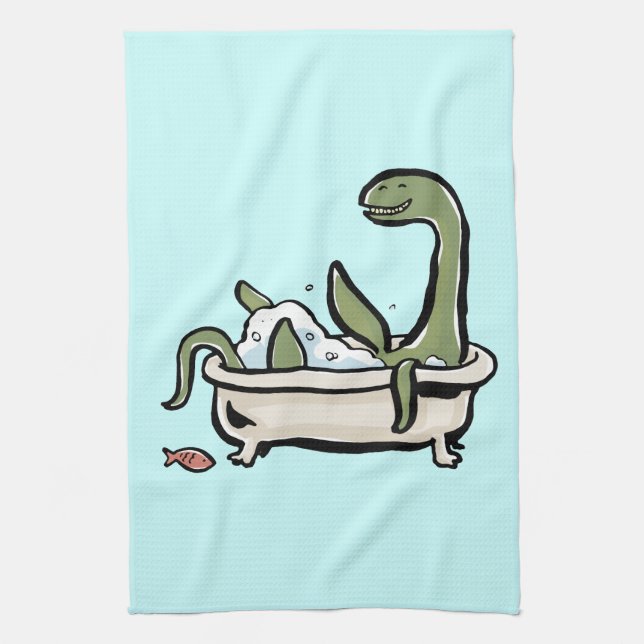 plaisiriosaurus tea towel (Vertical)