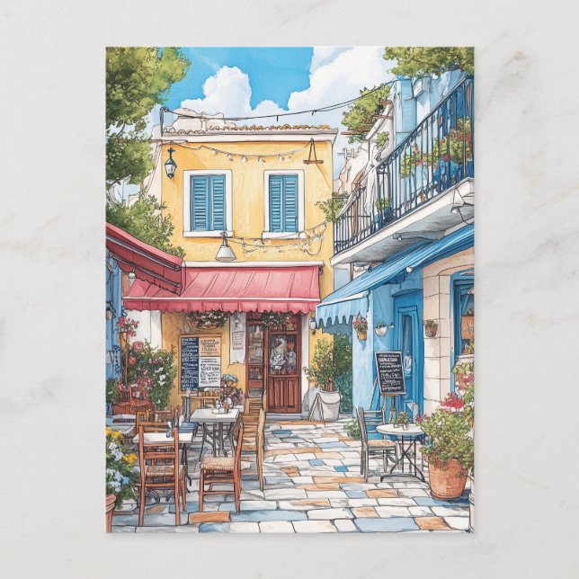 Plaka, Athens Greece Travel Postcard (Front)