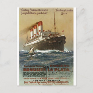 Plakat der Hamburg 1899 - Cruise Ship Liner Postcard