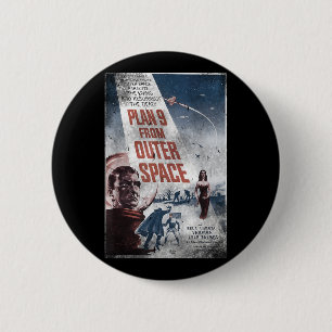 PLAN 9 FROM OUTER SPACE Movie Poster Vintage Film  6 Cm Round Badge