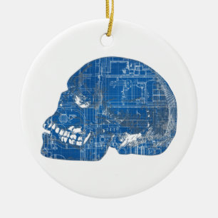 Plan A Head Humourous Blueprint Ceramic Tree Decoration
