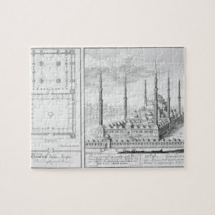 Plan and View of the Blue Mosque (1609-16), built Jigsaw Puzzle