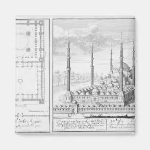 Plan and View of the Blue Mosque (1609-16), built Magnet