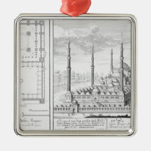 Plan and View of the Blue Mosque (1609-16), built Metal Tree Decoration