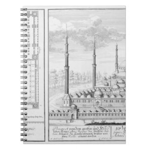 Plan and View of the Blue Mosque (1609-16), built Notebook