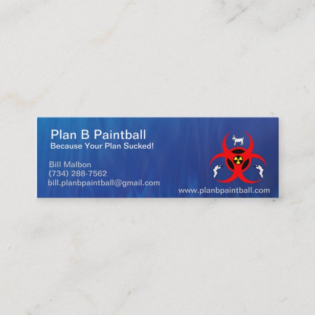 Plan B mini Business Card (Front)