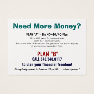 Plan B Sizzle Card