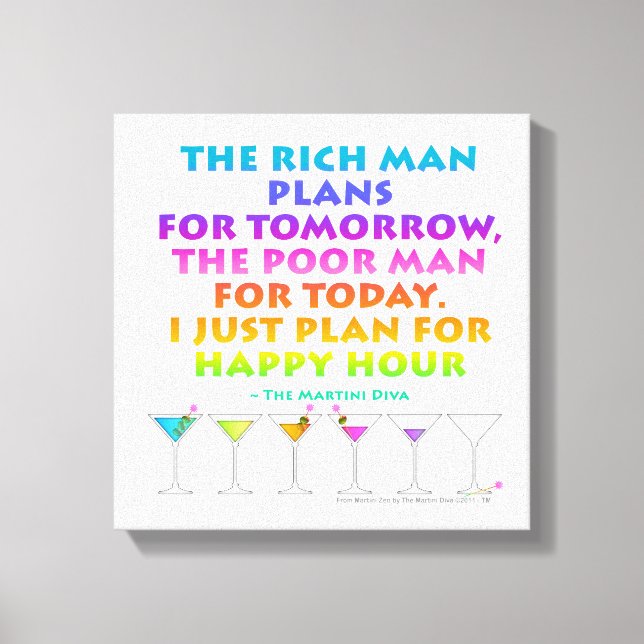 PLAN FOR HAPPY HOUR Martini Zen Gallery Wrapped Ca Canvas Print (Front)
