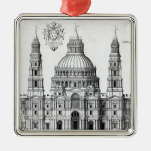 Plan for St. Peter's, Rome, 1539 Metal Tree Decoration