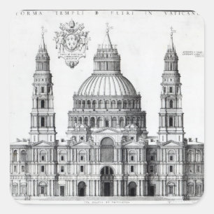 Plan for St. Peter's, Rome, 1539 Square Sticker