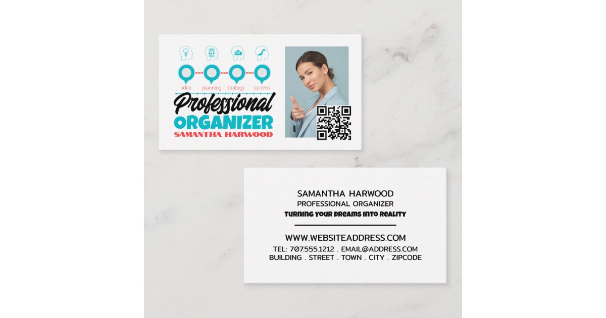 Plan for Success Design, Professional Organizer Business Card Zazzle
