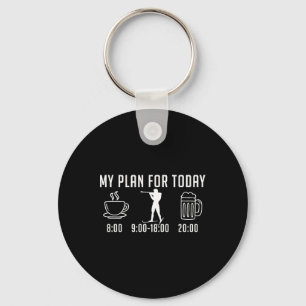Plan For Today - Coffee Biathlon Beer Wine - Funny Key Ring