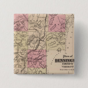 Plan of Bennington County, Vermont 15 Cm Square Badge