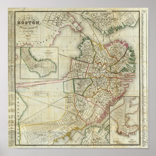 Plan of Boston and Charleston Poster (Front)