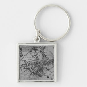 Plan of Boston, New England, 1739 Key Ring