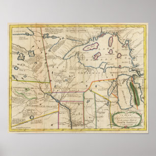 Plan of Captain Carvers Travels Poster