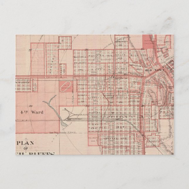 Plan of Council Bluffs, Pottawattamie Co Postcard (Front)