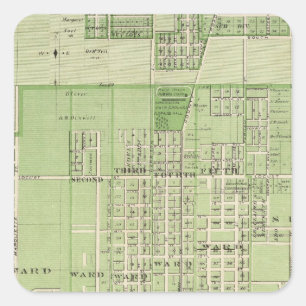 Plan of Davenport, Scott County, State of Iowa Square Sticker