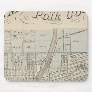 Plan of Des Moines, Polk County, Iowa Mouse Mat