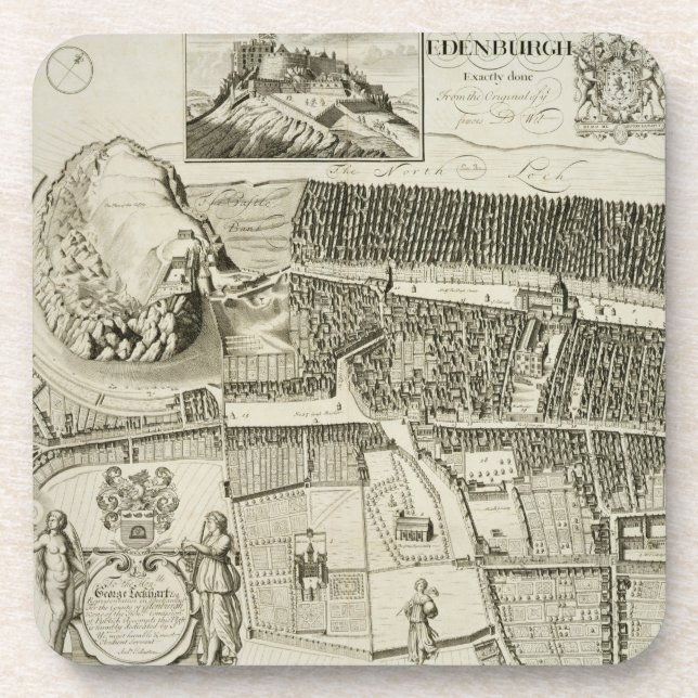 Plan of Edinburgh, pub. by John Smith (c.1652-1742 Coaster (Front)