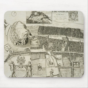Plan of Edinburgh, pub. by John Smith (c.1652-1742 Mouse Mat