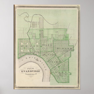 Plan of Evansville, Vanderburgh Co Poster