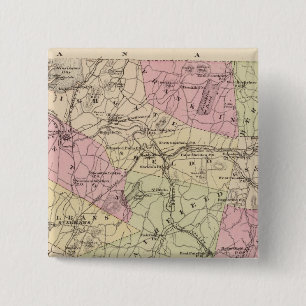 Plan of Grand Isle and Franklin in Vermont 15 Cm Square Badge