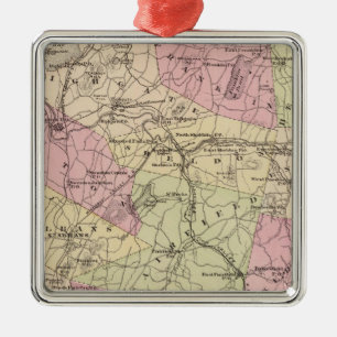 Plan of Grand Isle and Franklin in Vermont Metal Tree Decoration