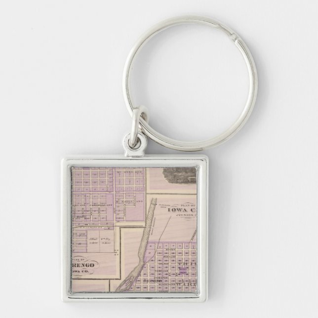 Plan of Iowa City, Plan of Marengo Key Ring (Front)