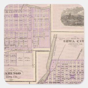 Plan of Iowa City, Plan of Marengo Square Sticker