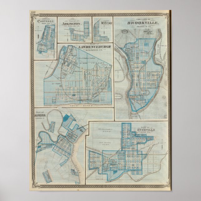Plan of Lawrenceburgh Poster (Front)