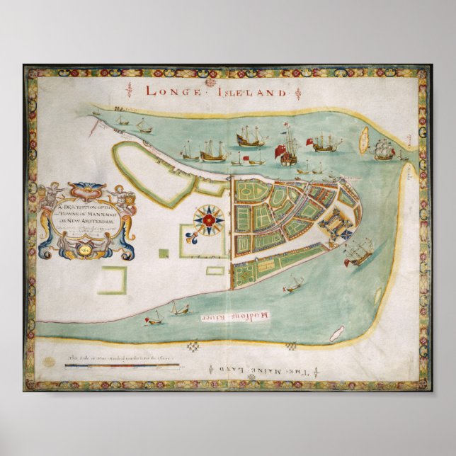 Plan of Long Island New York 1664 Poster (Front)