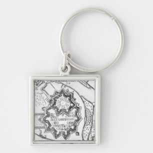 Plan of Mannheim, Germany 1690 Key Ring