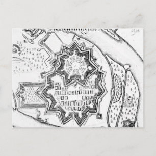 Plan of Mannheim, Germany 1690 Postcard