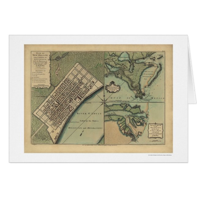 Plan of New Orleans Map 1759 (Front Horizontal)
