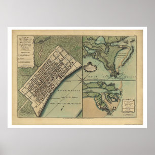 Plan of New Orleans Map 1759 Poster