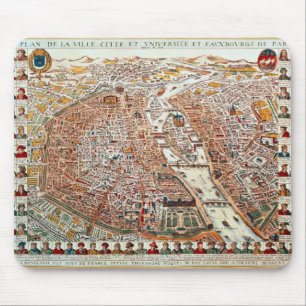 Plan of Paris bordered by a chronological Mouse Mat