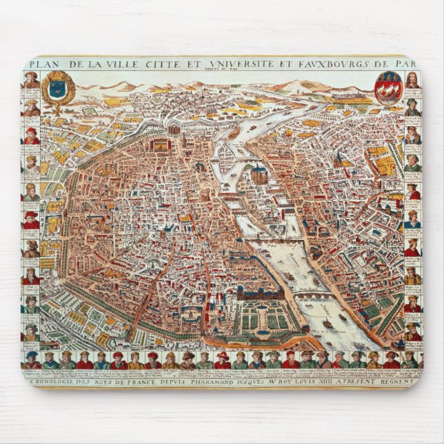 Plan of Paris bordered by a chronological Mouse Mat (Front)