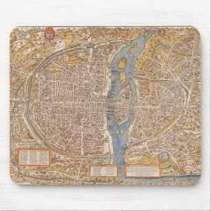 Plan of Paris by Truschet et Hoyau Circa 1550 Mouse Mat