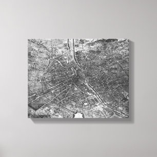 Plan of Paris, known as the 'Plan de Turgot' Canvas Print