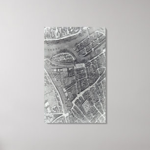 Plan of Paris, known as the 'Plan de Turgot' Canvas Print