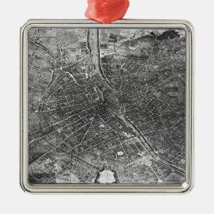 Plan of Paris, known as the 'Plan de Turgot' Metal Tree Decoration