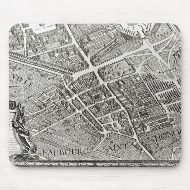 Plan of Paris, known as the 'Plan de Turgot' Mouse Mat (Front)