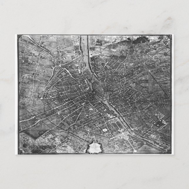 Plan of Paris, known as the 'Plan de Turgot' Postcard (Front)